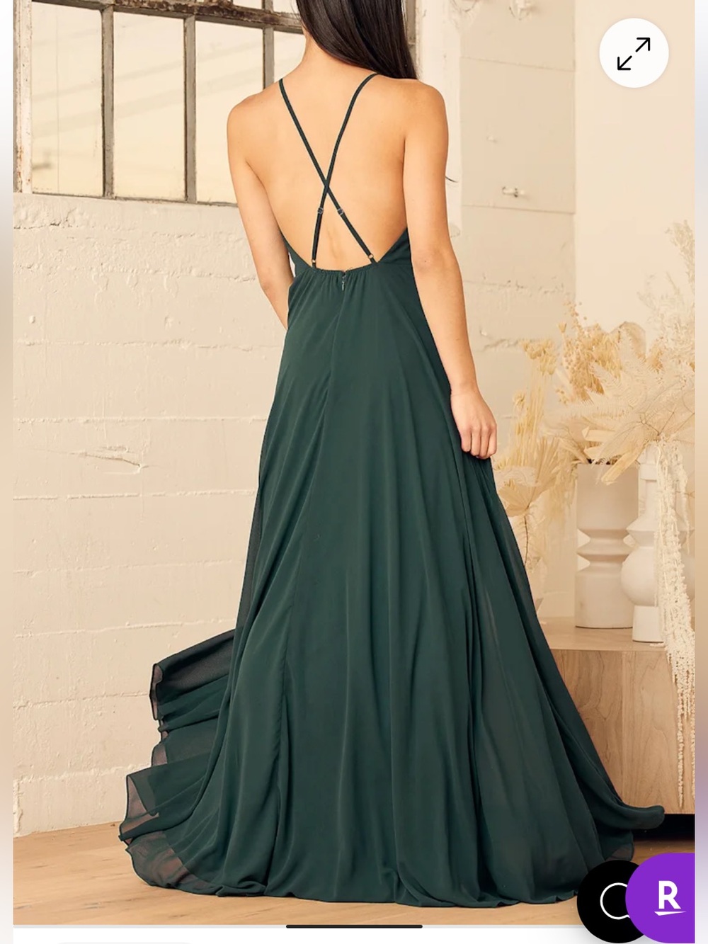 Lulu's Mythical Kind of Love Deep Green Backless Halter Maxi Dress Size Small - Picture 2 of 7